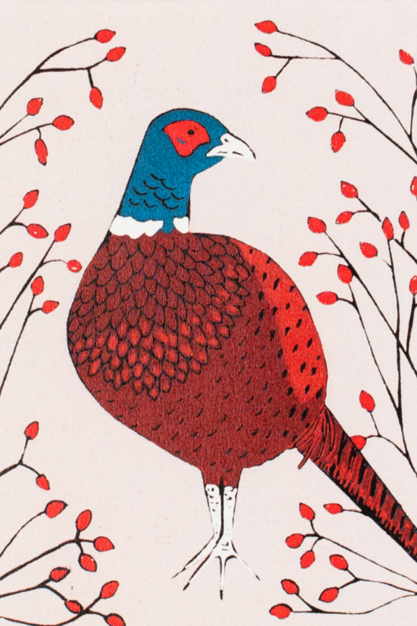 Pheasant lino print