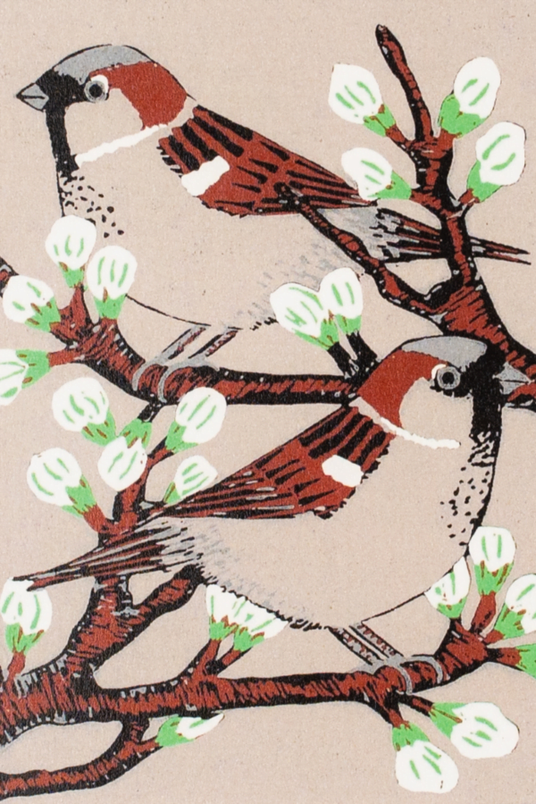 Sparrow lino print